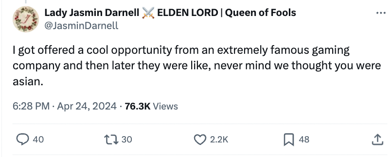 number - Lady Jasmin Darnell X Elden Lord | Queen of Fools I got offered a cool opportunity from an extremely famous gaming company and then later they were , never mind we thought you were asian. Views 40 1730 48